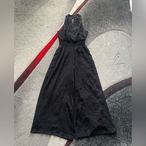 Anthropologie Black Stretchy Waist Jumpsuit
